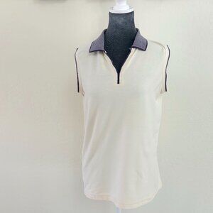 Tehama Nancy Haley Sleeveless Ladies‎ Golf Shirt - Cream Purple - Small